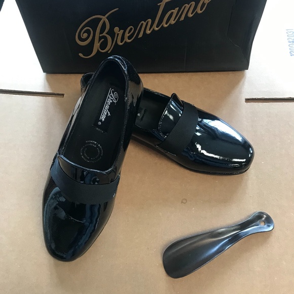 Brentano Slip On Patent Leather Tux Shoes 8 Wide